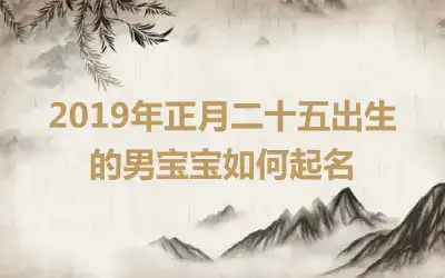 2019年正月二十五出生的男宝宝如何起名