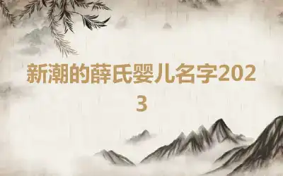 新潮的薛氏婴儿名字2023