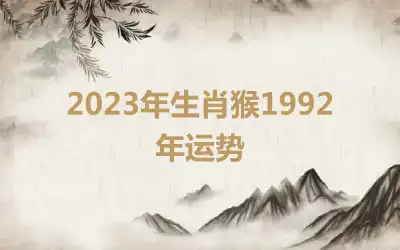2023年生肖猴1992年运势