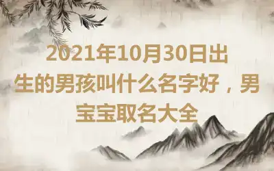 2021年10月30日出生的男孩叫什么名字好，男宝宝取名大全