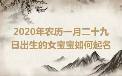 2020年农历一月二十九日出生的女宝宝如何起名