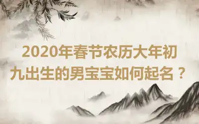 2020年春节农历大年初九出生的男宝宝如何起名?