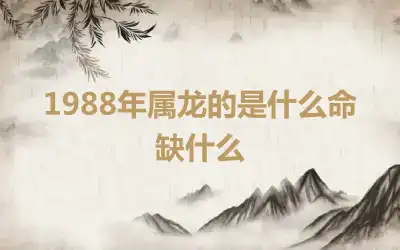 1988年属龙的是什么命缺什么