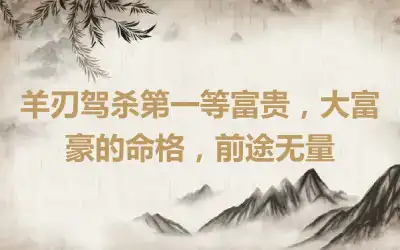羊刃驾杀第一等富贵，大富豪的命格，前途无量
