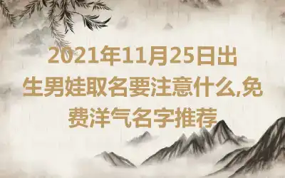 2021年11月25日出生男娃取名要注意什么,免费洋气名字推荐