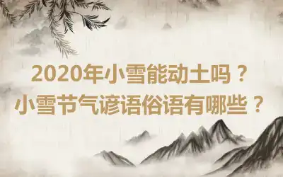 2020年小雪能动土吗？小雪节气谚语俗语有哪些？