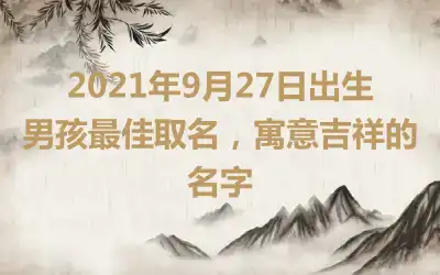2021年9月27日出生男孩最佳取名，寓意吉祥的名字