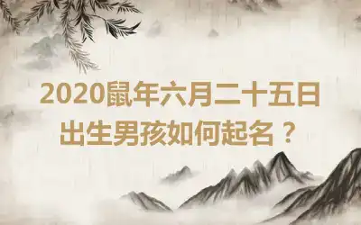 2020鼠年六月二十五日出生男孩如何起名?