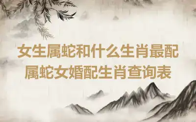 女生属蛇和什么生肖最配 属蛇女婚配生肖查询表
