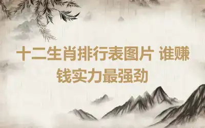 十二生肖排行表图片 谁赚钱实力最强劲