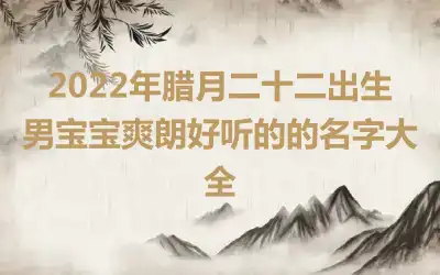 2022年腊月二十二出生男宝宝爽朗好听的的名字大全