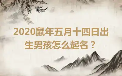 2020鼠年五月十四日出生男孩怎么起名？