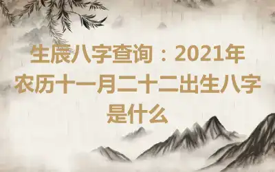 生辰八字查询：2021年农历十一月二十二出生八字是什么