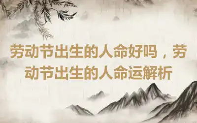 劳动节出生的人命好吗，劳动节出生的人命运解析