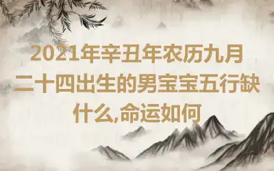 2021年辛丑年农历九月二十四出生的男宝宝五行缺什么,命运如何