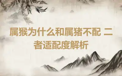 属猴为什么和属猪不配 二者适配度解析