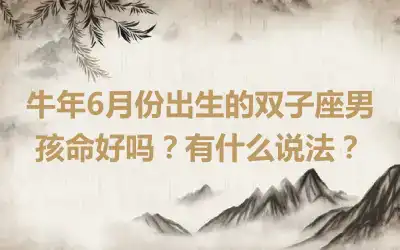 牛年6月份出生的双子座男孩命好吗？有什么说法？