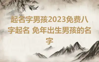 起名字男孩2023免费八字起名 免年出生男孩的名字
