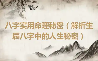 八字实用命理秘密（解析生辰八字中的人生秘密）