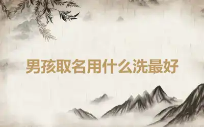 男孩取名用什么洗最好