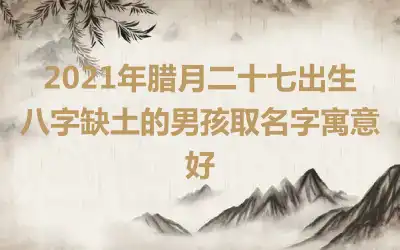 2021年腊月二十七出生八字缺土的男孩取名字寓意好