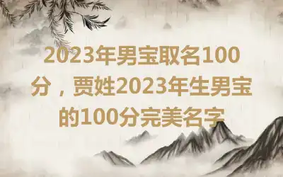 2023年男宝取名100分，贾姓2023年生男宝的100分完美名字