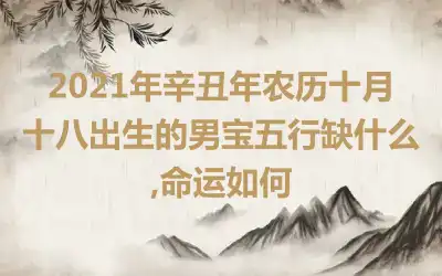 2021年辛丑年农历十月十八出生的男宝五行缺什么,命运如何