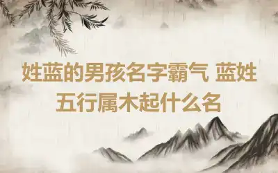 姓蓝的男孩名字霸气 蓝姓五行属木起什么名