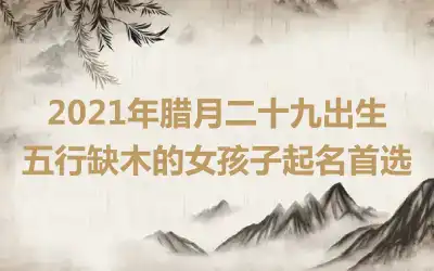 2021年腊月二十九出生五行缺木的女孩子起名首选