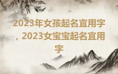 2023年女孩起名宜用字，2023女宝宝起名宜用字