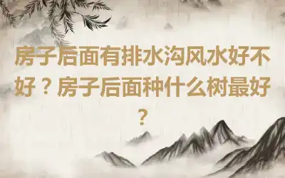 房子后面有排水沟风水好不好？房子后面种什么树最好？