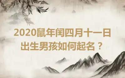 2020鼠年闰四月十一日出生男孩如何起名?