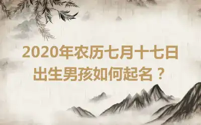 2020年农历七月十七日出生男孩如何起名？