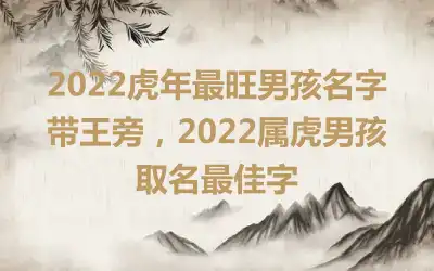 2022虎年最旺男孩名字带王旁，2022属虎男孩取名最佳字