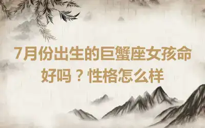 7月份出生的巨蟹座女孩命好吗？性格怎么样
