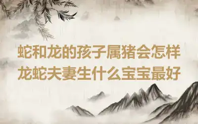 蛇和龙的孩子属猪会怎样 龙蛇夫妻生什么宝宝最好
