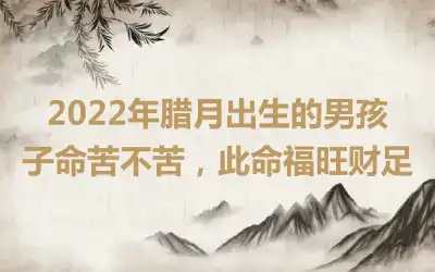 2022年腊月出生的男孩子命苦不苦，此命福旺财足