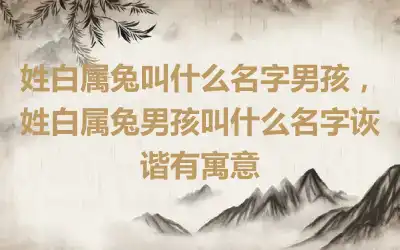 姓白属兔叫什么名字男孩，姓白属兔男孩叫什么名字诙谐有寓意