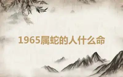 1965属蛇的人什么命