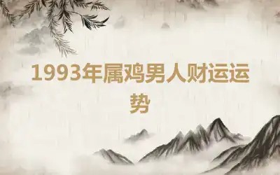 1993年属鸡男人财运运势