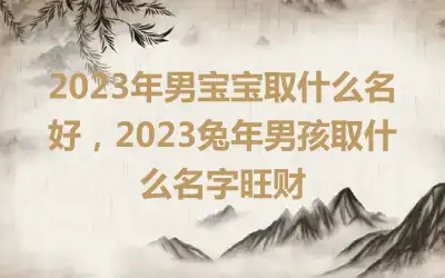 2023年男宝宝取什么名好，2023兔年男孩取什么名字旺财