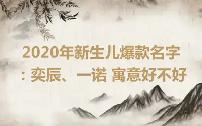 2020年新生儿爆款名字：奕辰、一诺 寓意好不好