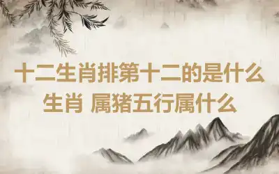 十二生肖排第十二的是什么生肖 属猪五行属什么