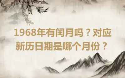1968年有闰月吗？对应新历日期是哪个月份？