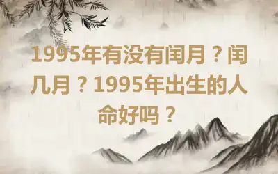 1995年有没有闰月？闰几月？1995年出生的人命好吗？