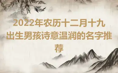 2022年农历十二月十九出生男孩诗意温润的名字推荐