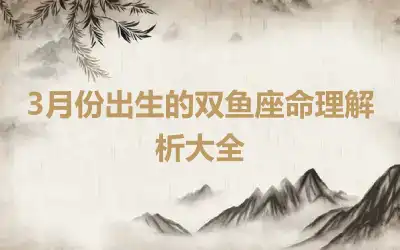 3月份出生的双鱼座命理解析大全