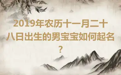2019年农历十一月二十八日出生的男宝宝如何起名?
