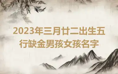 2023年三月廿二出生五行缺金男孩女孩名字