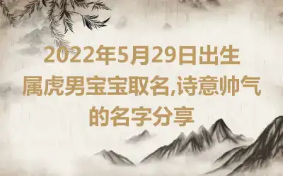2022年5月29日出生属虎男宝宝取名,诗意帅气的名字分享